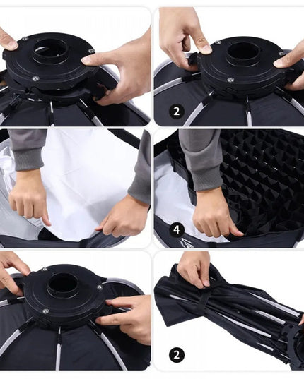 Софтбокс восьмикутний 60см стільники Mini Bowens Ulanzi LAS002