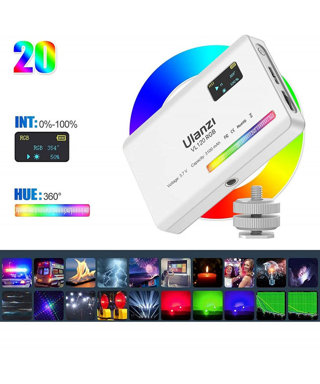 Накамерне світло RGB HUE 360 2500-9000К Ulanzi VL120RGB White